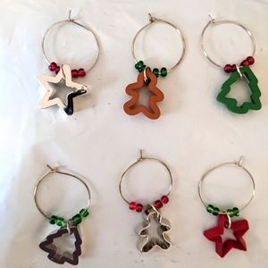 Cookie Cutter Glass Charms Markers set of 6